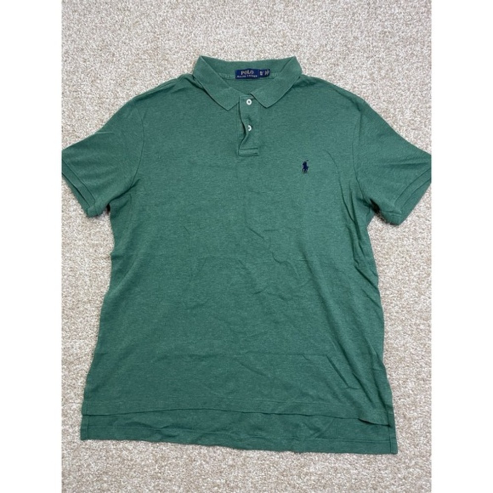 Vtg Ralph Lauren‎ Polo Shirt Men's XL Green Short Sleeve Classic Fit Casual Golf